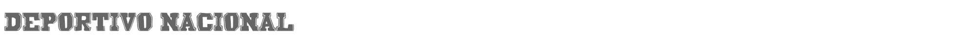 Sample characters Deportivo Nacional Font